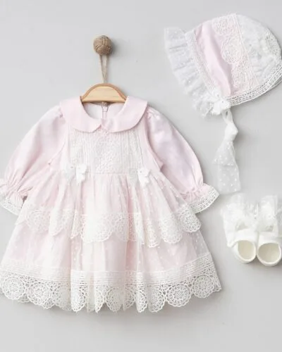 Pugi Baby Kız Bebek Şapkalı Mevlüt Takımı