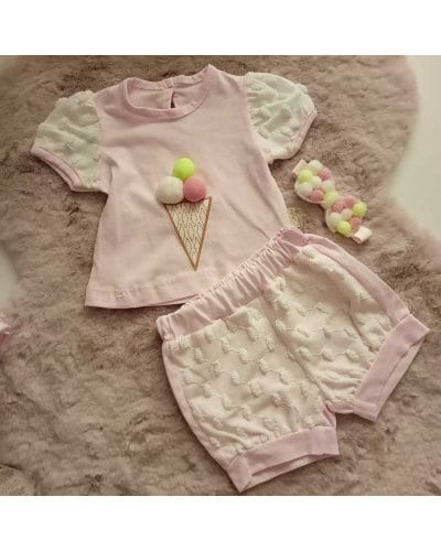 %100 Pamuk Ice Cream 2'li Şortlu Takım