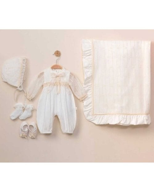 Kız Bebek 0.3 ay Dantelli Büzgülü Hastane Çıkış Set