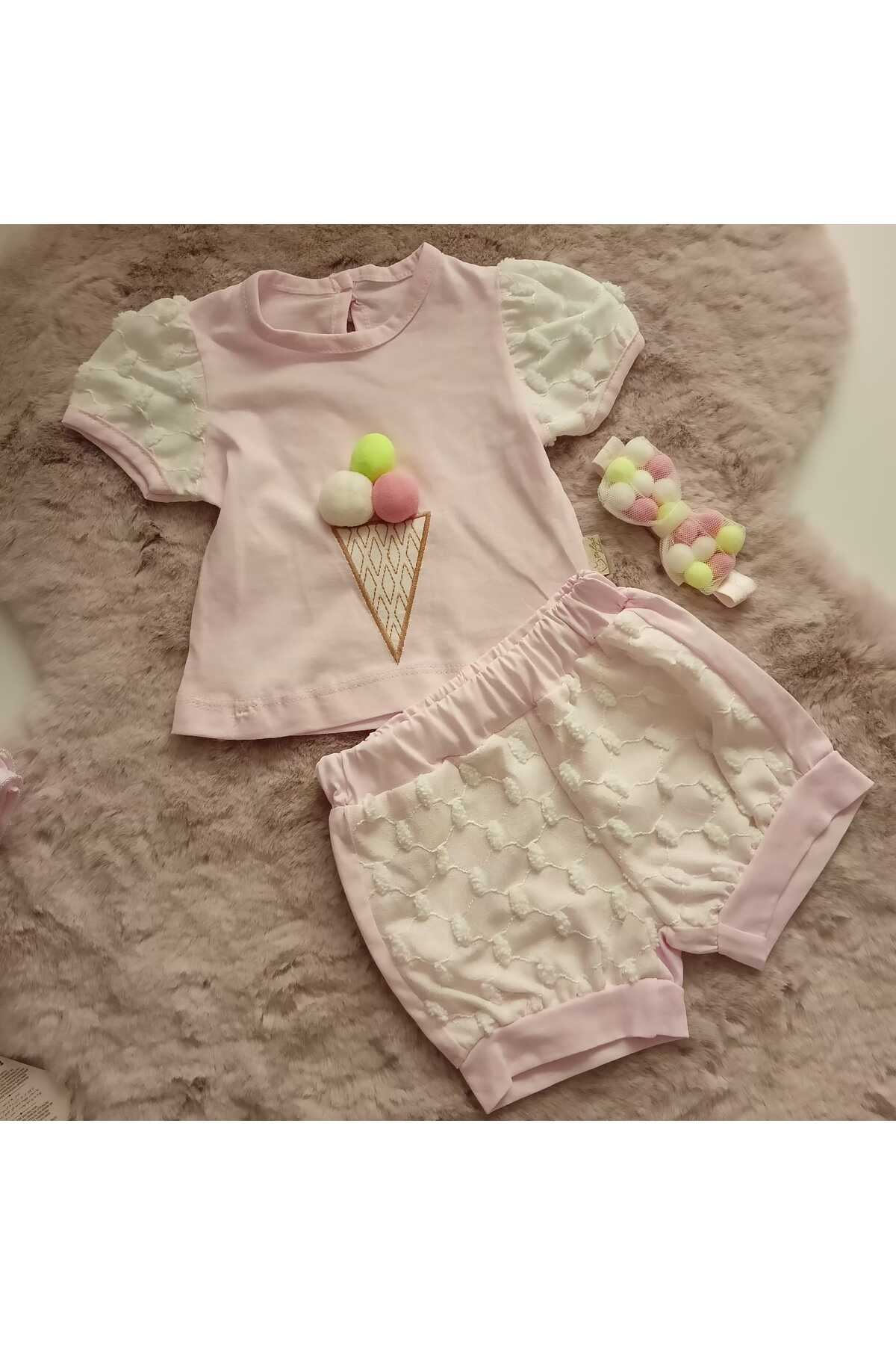 %100 Pamuk Ice Cream 2'li Şortlu Takım