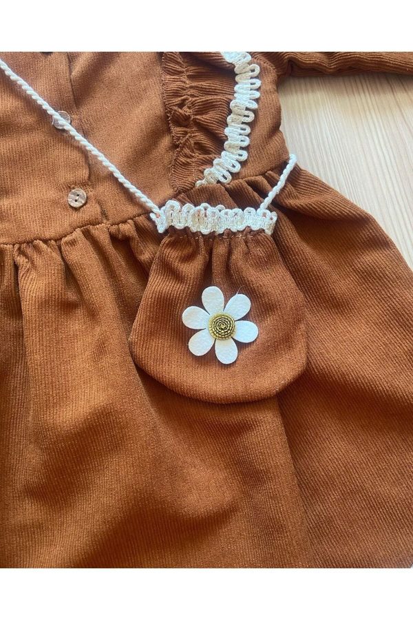 Çilek Bebe Kız Bebek Çantalı Elbise - Görsel 2