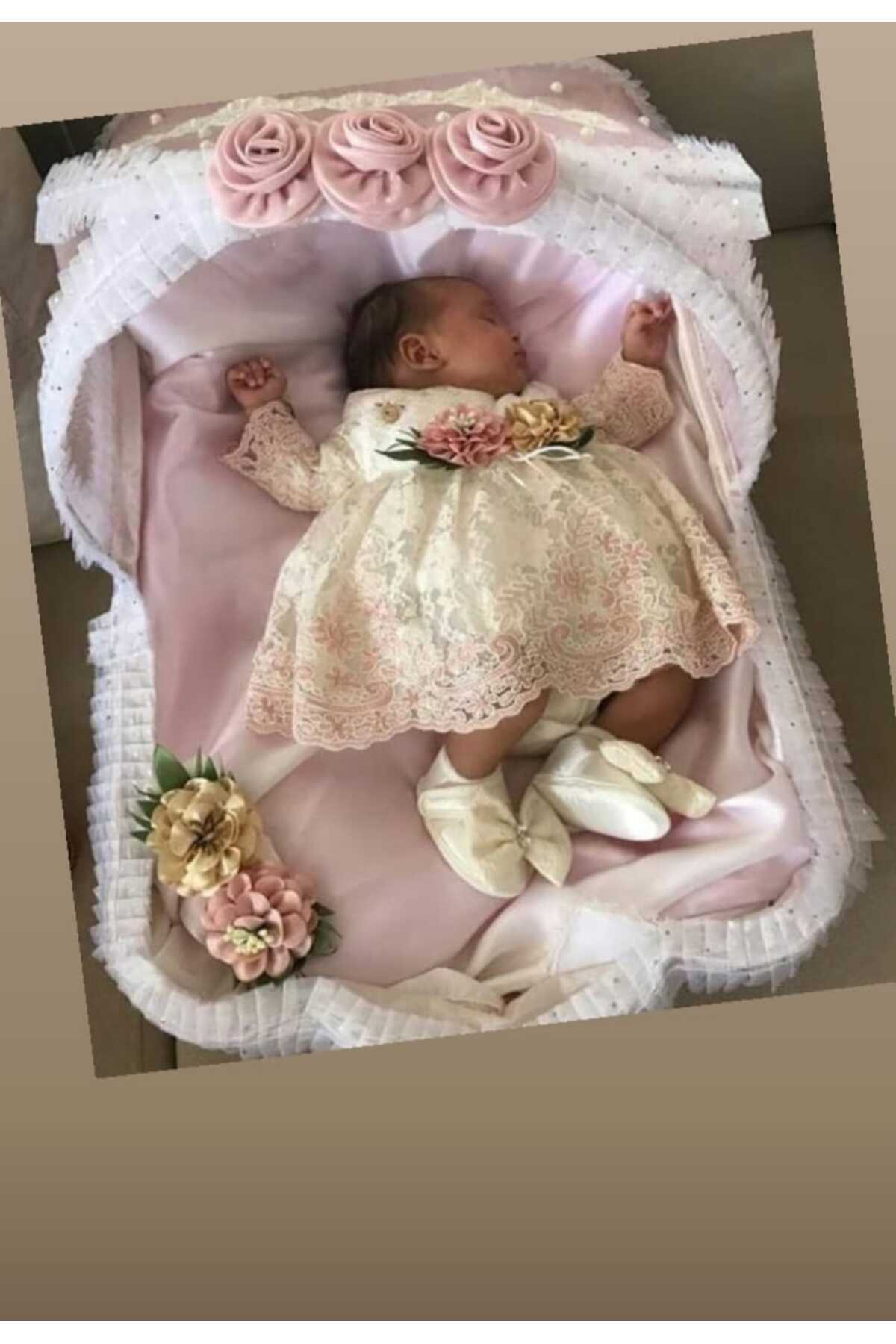 Fransız Dantelli Kız Bebek Mevlüt Elbisesi